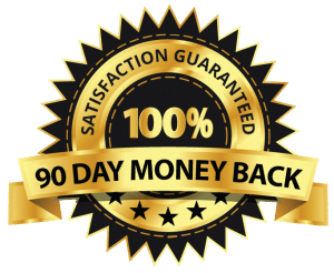 A gold seal that says 1 0 0 % satisfaction guaranteed.